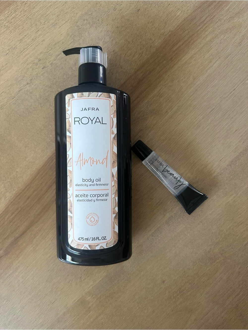 JAFRA Royal Almond Body Oil + Clear Lip Gloss Bundle